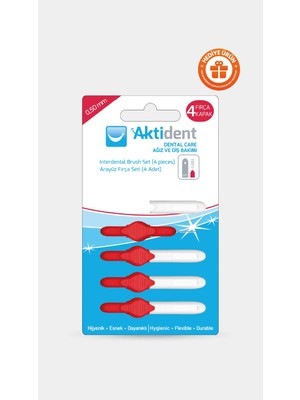 Aktident Arayüz Fırçası 4 Adet Esnek Fırça Ağız Bakımında Etkili Temizlik Sağlar