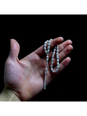 Tesbih Rüyası Mini Boy  Badem Kesim 925 Ayar Gümüş Tesbih