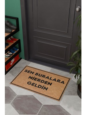 Charmbi Sen Buralara Nereden Geldin-Dekoratif Çok Amaçlı Iç ve Dış Kapı Paspası