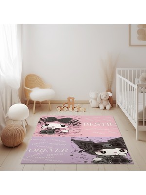 Pembe ve Lila Kuromi Çocuk Halısı  M6