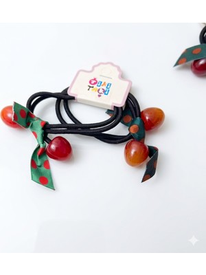 Moda Marifet Kiraz Figürlü Lastikli Tokası