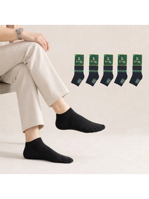 Kral Socks Erkek Bambu Patik Düz Desen (5 Çift) Dikişsiz Çorap