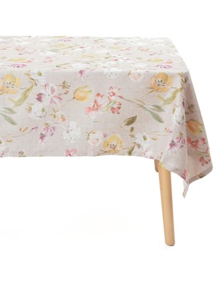 Decocenter Sarı Çiçek Detaylı Masa Örtüsü