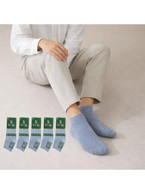 Lüx Kral Erkek Patik Düz Desen (5 Çift) Bambu Dikişsiz Hassas Dokuma Parfümlü Kısa Çorap
