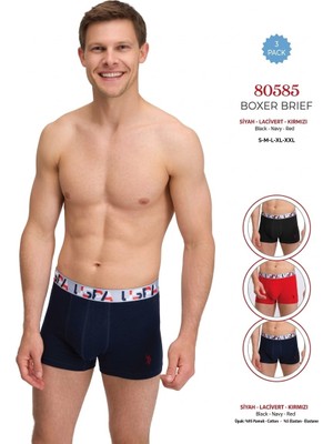 Erkek Renkli Desenli Pamuklu 3'lü Paket Boxer 80585