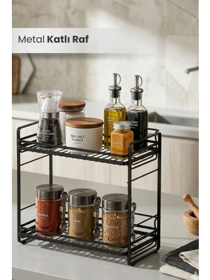 Orvila Çok Amaçlı Metal Katlı Raf |düzenleyici Mutfak Masa Üstü Baharat Malzeme Banyo Dolap Organizeri
