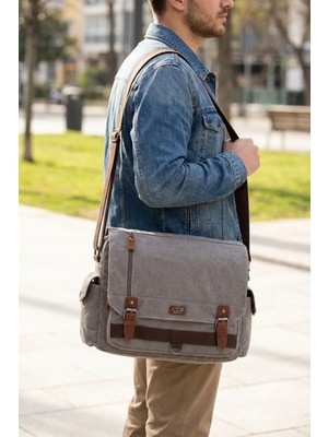 Ççs 31466 Omuz Askılı Kanvas Postacı Çantası Çapraz Çanta