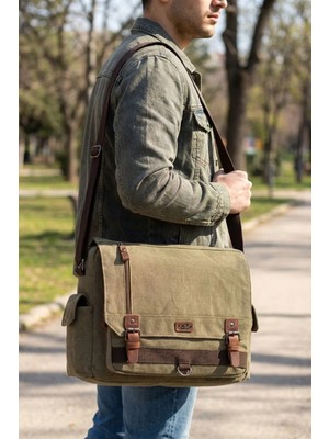 Ççs 31466 Omuz Askılı Kanvas Postacı Çantası Çapraz Çanta