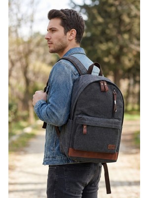 Ççs 51568 Pamuklu Kanvas Sırt Çantası Okul Çantası