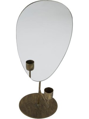 Vitale Lyon Metal Aynalı Mumluk 14X15X32 cm