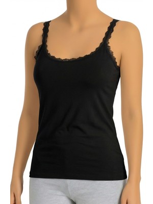 Öts Kadın Atlet Ince Dantel Askılı (%96 Pamuk - %4 Elastan)