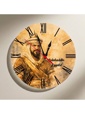 Zerya Selahaddîn Selahattin Eyyubî Tasarımlı Roma Rakamlı Duvar Saati