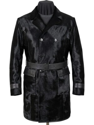 Asus Deri - Proxima - Siyah Hakiki Dana Derisi Erkek Trençkot