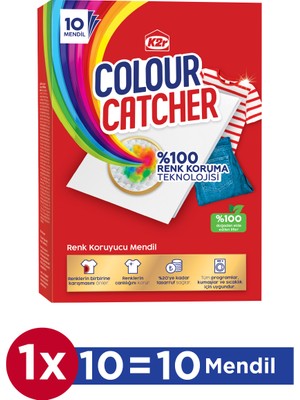 K2r Renk Koruyucu Mendil - 10'lu Paket, 10 Yıkama Kapasitesi, Tüm Renkler İçin, Kokusuz, Parlaklık Koruma ve Derinlemesine Temizlik Özelliği