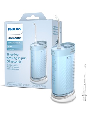 Philips Sonicare Kompakt Ağız Duşu, 3 Modlu, 200ml Su Hazneli, USB Şarjlı, 14 Gün Kesintisiz Kullanım, 360° Dönen Başlık
