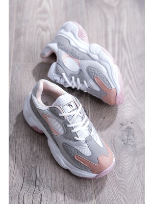 Tonny Black Kadın Pudra Renkli Spor Ayakkabı Düz Taban Suni Deri Konforlu Tasarım TB284