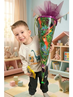 Koni Club Erkek Çocuklarına Özel 55 cm Dev Boy 11 Parça Sürpriz Hediye Konisi – Doğum Günü & Karne Hediyesi