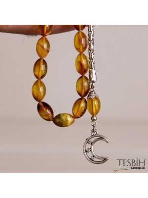 Tesbih Kardeşliği Beyzi Kesim Model  Ateş Kehribar Tesbih TSB0200