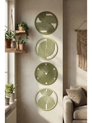 Puffin Design Cycle 4'lü Dekoratif Duvar Panel Seti