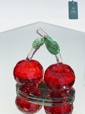 YNSK Rubyberry | Ithal Kristal Kiraz Dekortaif Obje | 1 Adet