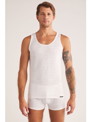 Kom Anka Askılı Modal Jakar Desen Erkek Atlet