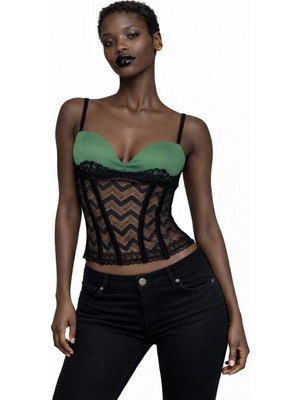 Deep Beach Dantel detaylı korse top