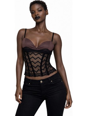 Deep Beach Dantel detaylı korse top
