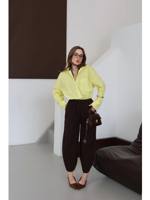 Çımalı Gabardin Şalvar Pantolon Kahve