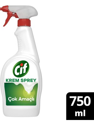 Cif Krem Sprey Amonyak Yağ ve Kir Sökücü Yüzey Temizleyici 750 ml Ferah Koku ile Pratik Temizlik