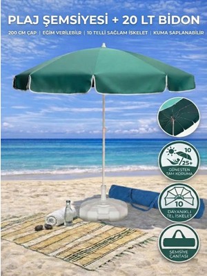 Form Outdoor Plaj Şemsiyesi 20LT. Bidonlu + Taşıma Çantası Hediyeli