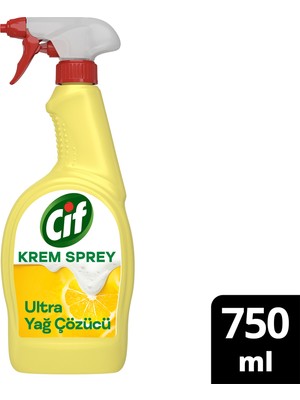Cif Krem Sprey Limon Ultra Yağ Çözücü Yüzey Temizleyici 750 ml