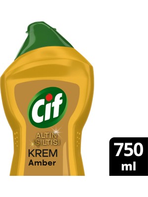 Cif Krem 750 ml Altın Işıltısı Yüzey Temizleyici Amber Kokulu Mikrokristallerle Etkili Temizlik