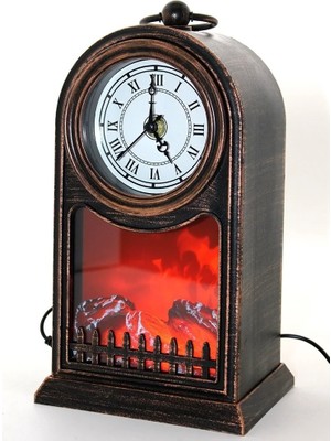 Nikaa Shop LED Işıklı Saatli Şömine AALK2509