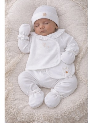 Caramell Cute Rabbit ( Tavşanlı ) Lila, Pembe, ve Ekru Renk Çeşitli Kız Bebek 5 Li Hastane Çıkışı 1473