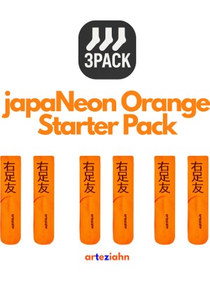 Arteziahn Japaneon Orange Pack (3 Pack) Neon Turuncu Unisex Lifestyle & Spor 3'lü Çorap