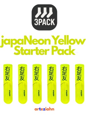 Arteziahn Japaneon Starter Pack (3 Pack) Neon Sarı Unisex Lifestyle & Spor 3'lü Çorap