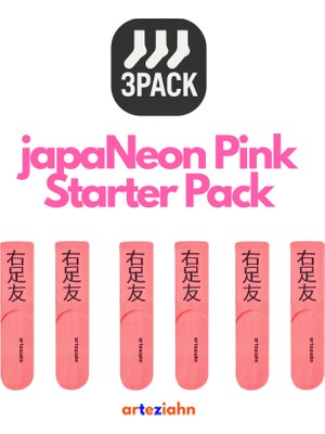 Arteziahn Japaneon Pink Pack (3 Pack) Neon Pembe Unisex Lifestyle & Spor 3'lü Çorap