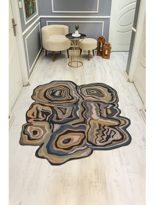 Dolce Mariee Dijital Baskı Modern Kaymaz Taban Halı H0393