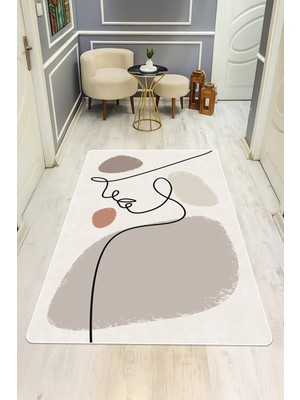 Dolce Mariee Modern Desenli Dijital Baskı Kaymaz Taban Halı H0153