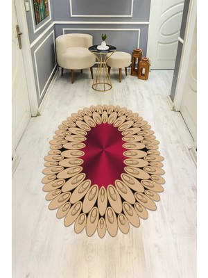 Dolce Mariee Modern Desenli Lazer Kesim Dijital Baskı Kaymaz Taban Halı H0420