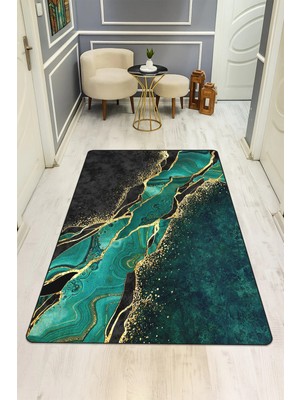 NEWORA Modern Desenli Dijital Baskı Kaymaz Taban Halı H0137