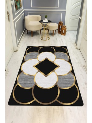 Dolce Mariee Modern Desenli Dijital Baskı Kaymaz Taban Halı H0176