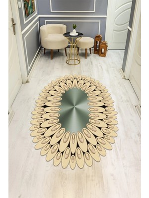 Dolce Mariee Modern Desenli Lazer Kesim Dijital Baskı Kaymaz Taban Halı H0417