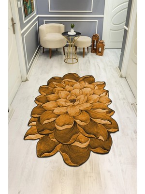 Dolce Mariee Modern Desenli Lazer Kesim Dijital Baskı Kaymaz Taban Halı H0427