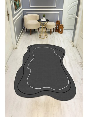 Dolce Mariee Modern Desenli Lazer Kesim Dijital Baskı Kaymaz Taban Halı H0429