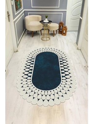 NEWORA Modern Desenli Lazer Kesim Dijital Baskı Kaymaz Taban Halı H0421