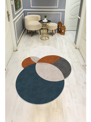 Dolce Mariee Modern Desenli Lazer Kesim Dijital Baskı Kaymaz Taban Halı H0406