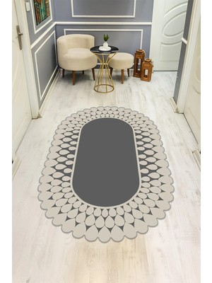 Dolce Mariee Modern Desenli Lazer Kesim Dijital Baskı Kaymaz Taban Halı H0423