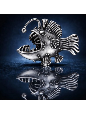 Vikings Paslanmaz Çelik Deniz Fener Balık Kolye - Balıkçı  Kolye