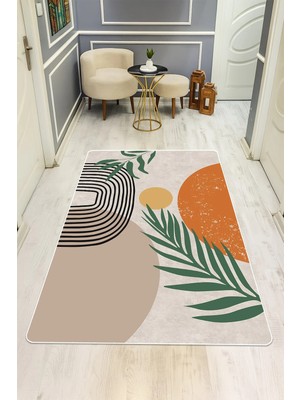 NEWORA Modern Desenli Dijital Baskı Kaymaz Taban Halı H0119